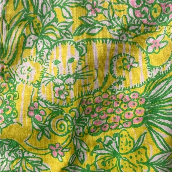 Lilly Pulitzer Yellow Green Pineapple Jungle Cat Mini Skirt Size 8 - Picture 2 of 4